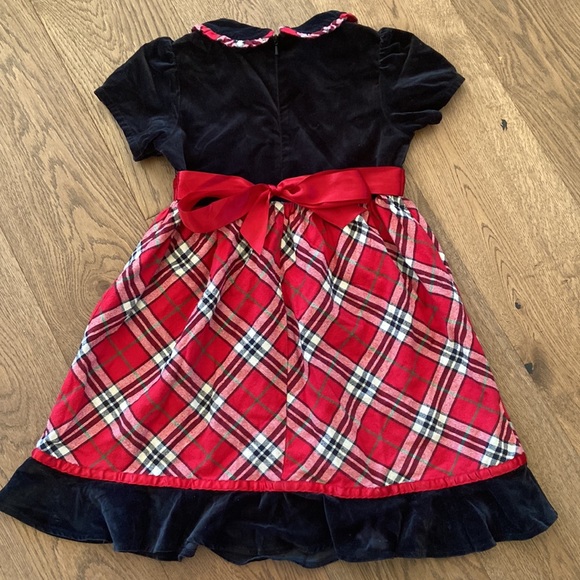 NWOT-Hanna Andersson Velvet Plaid Holiday Dress - Picture 2 of 4